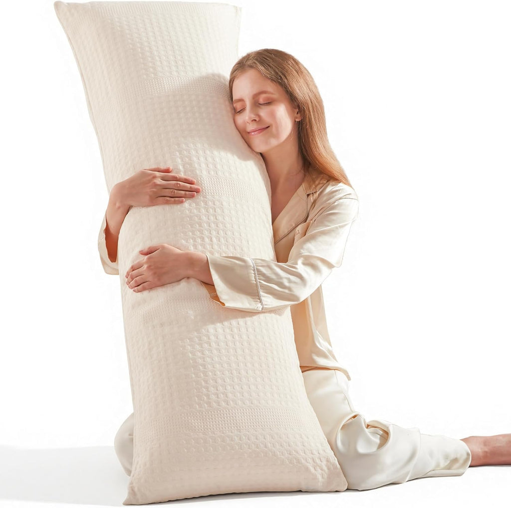 Nalqet Waffle Textured Decorative Lumbar Pillow 20x54 inch