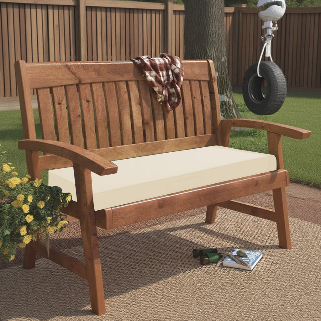 Nalqet Outdoor Bench Cushion, Memory Foam Patio Bench Cushion for Outdoor Furniture Waterproof, Porch Swing Pad with Handle and Adjustable Strap