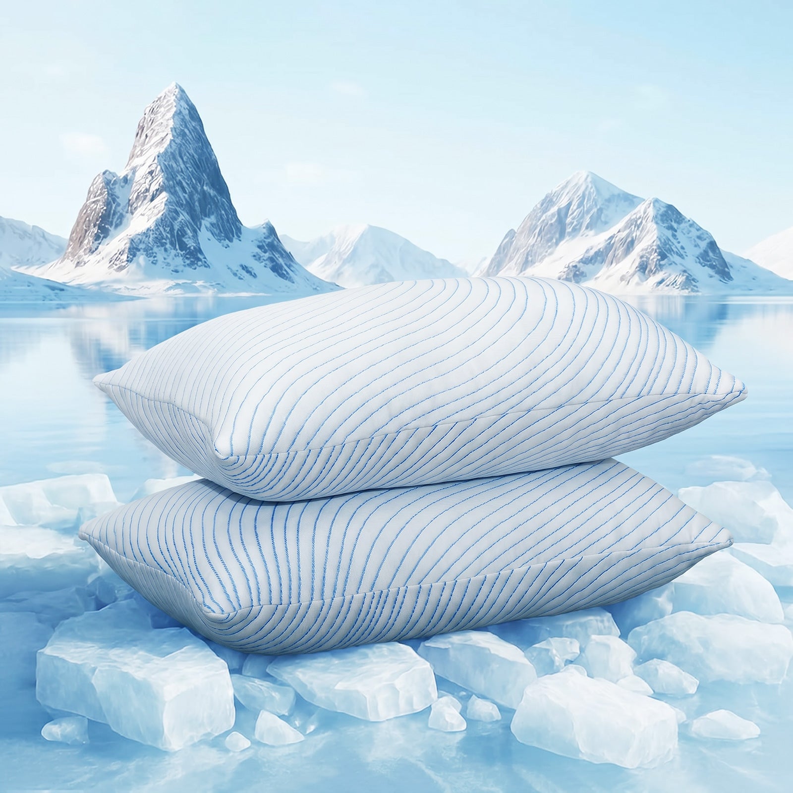 Nalqet 2 Pack Cooling Pillow for Sleeping, Memory Foam Cool Bed Pillows with Washable Cover for Back, Hot Sleepers