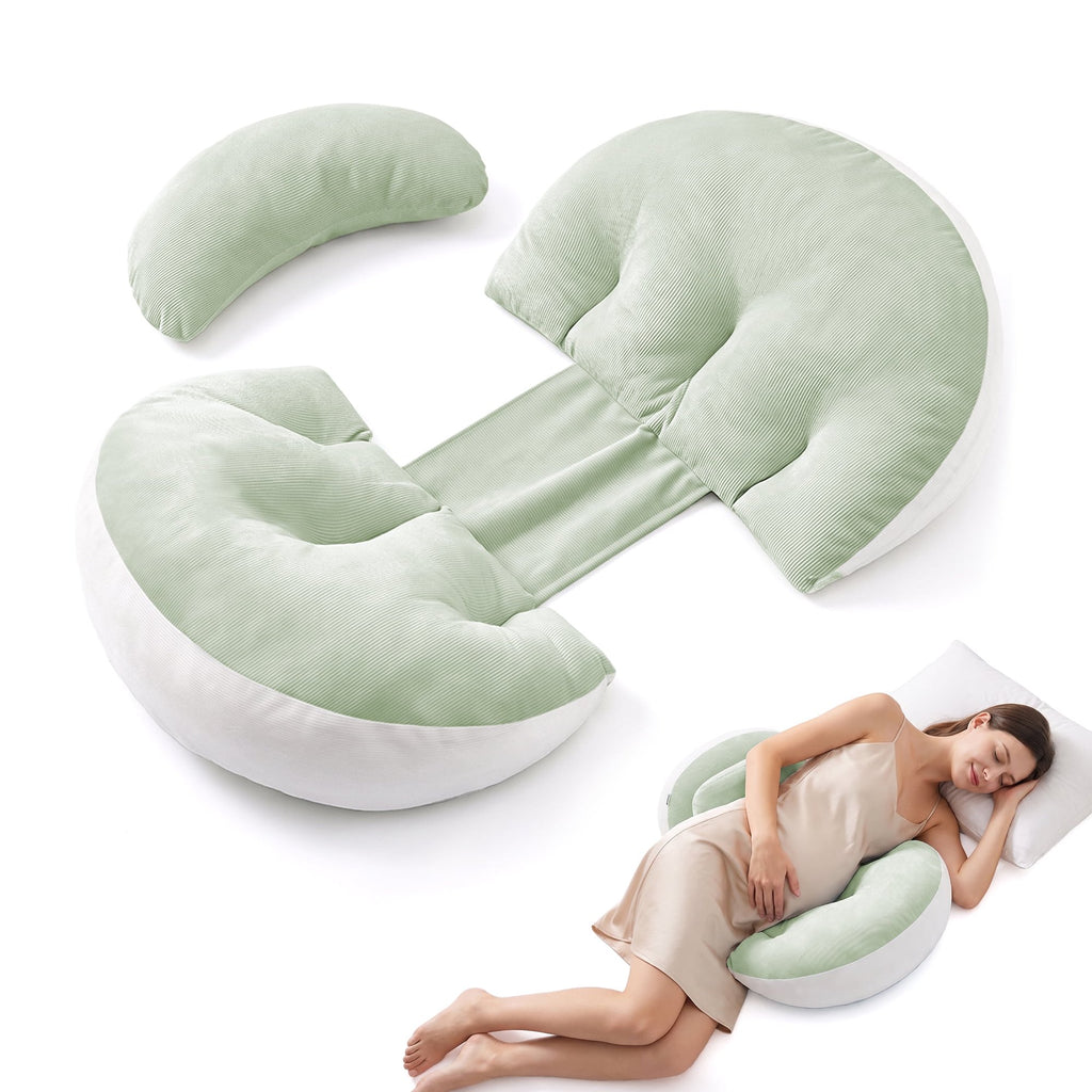 Nalqet Side Sleeper Pregnancy Pillow, H Shaped Maternity Cushion with Adjustable Wedge, Supports Back, Belly, and Hips During Sleep, Great for Travel and Daily Use