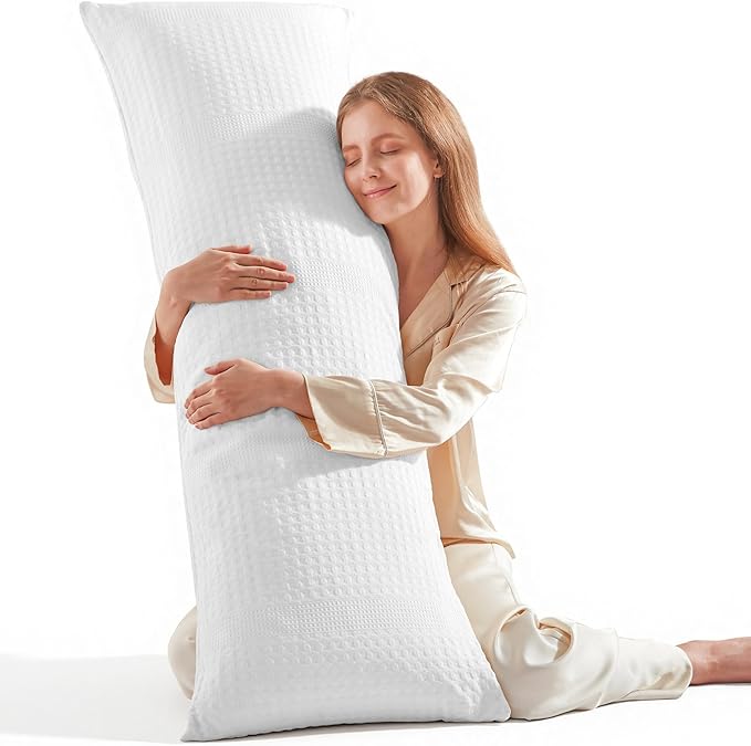 Nalqet Waffle Textured Decorative Lumbar Pillow 20x54 inch
