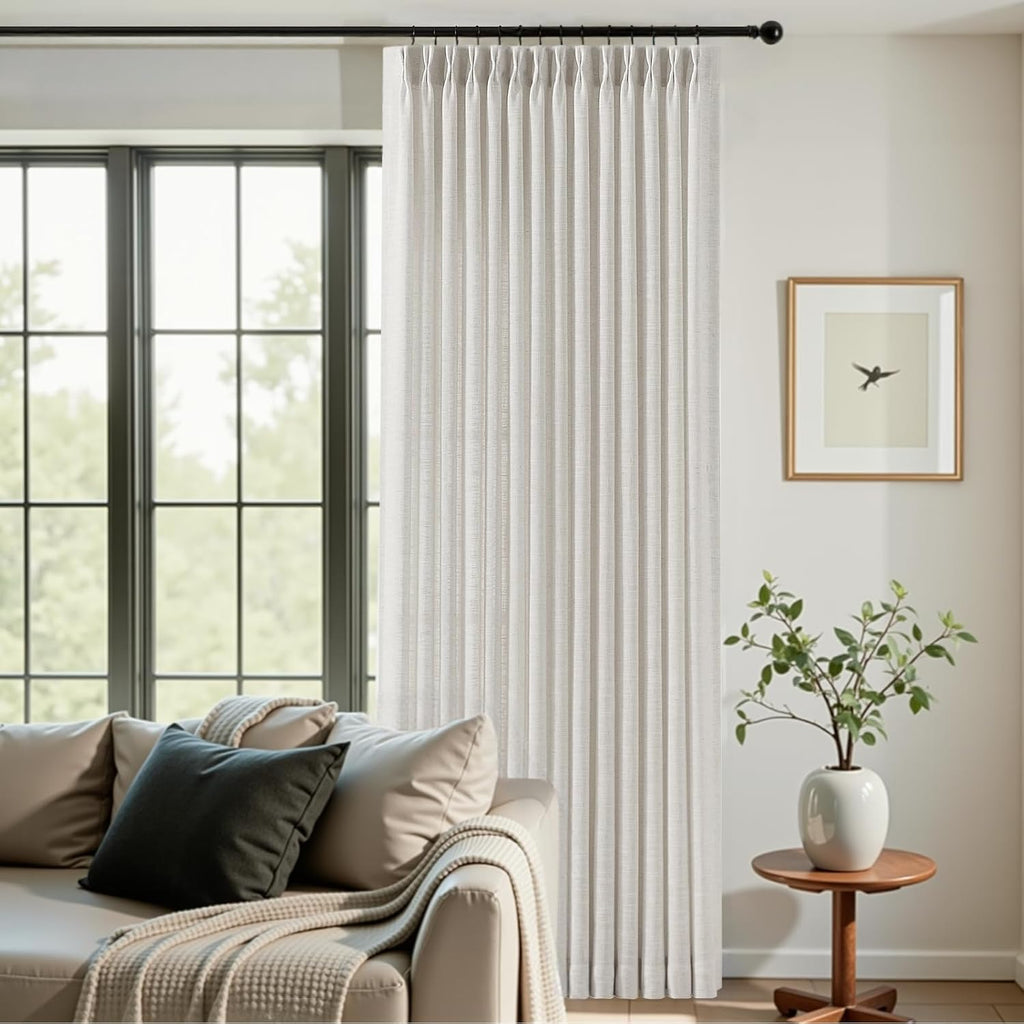 Nalqet 2 Panels Pinch Pleated Linen Curtains
