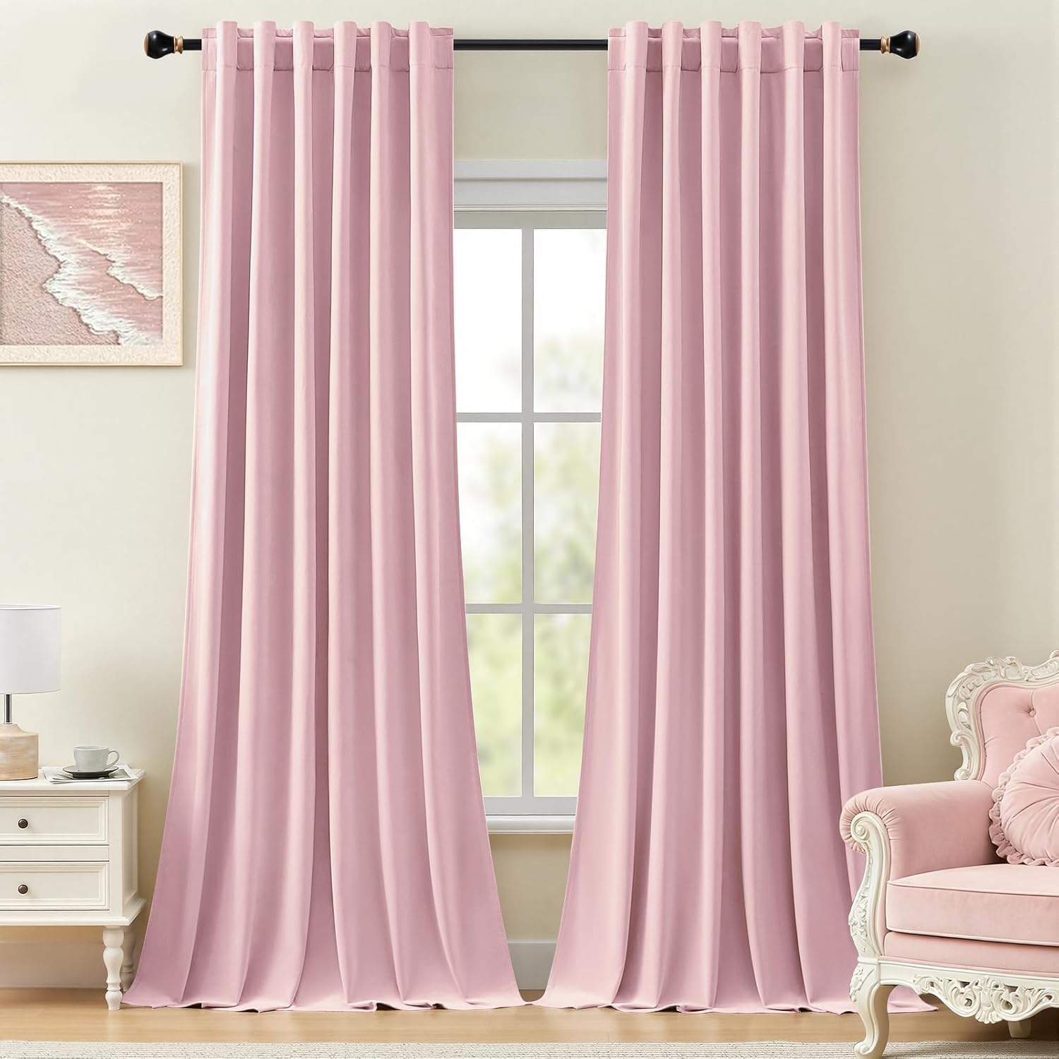 Nalqet 2 Panels Velvet Curtains for Home