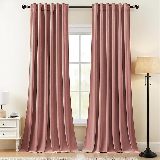 Nalqet 2 Panels Velvet Curtains for Home