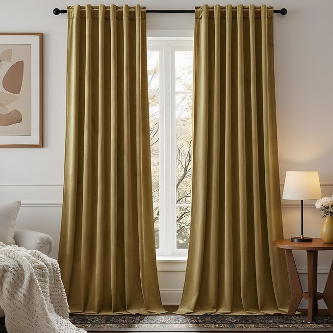 Nalqet 2 Panels Velvet Curtains for Home