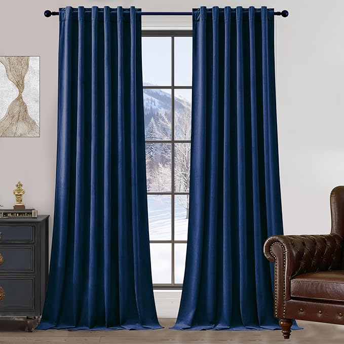 Nalqet 2 Panels Velvet Curtains for Home