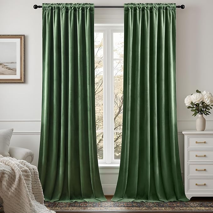 Nalqet 2 Panels Velvet Curtains for Home