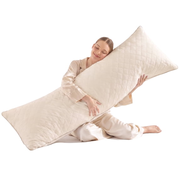 Nalqet 20x54 Adult Body Pillow with Shredded Memory Foam – Firm Support for Side Sleeping and Pregnancy, Soft Feel with Removable Washable Cover