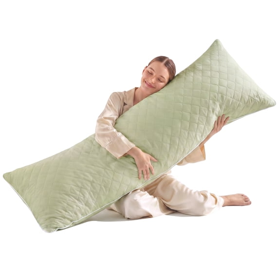Nalqet 20x54 Adult Body Pillow with Shredded Memory Foam – Firm Support for Side Sleeping and Pregnancy, Soft Feel with Removable Washable Cover
