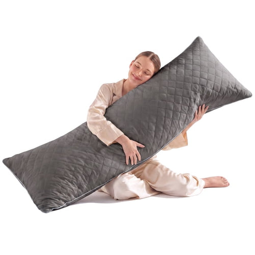 Nalqet 20x54 Adult Body Pillow with Shredded Memory Foam – Firm Support for Side Sleeping and Pregnancy, Soft Feel with Removable Washable Cover