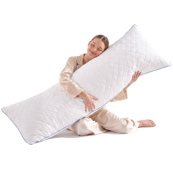 Nalqet 20x54 Adult Body Pillow with Shredded Memory Foam – Firm Support for Side Sleeping and Pregnancy, Soft Feel with Removable Washable Cover