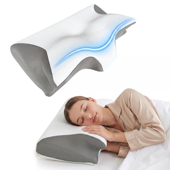Nalqet 24.4×14.6 inch Memory Foam Cervical Neck Pillow