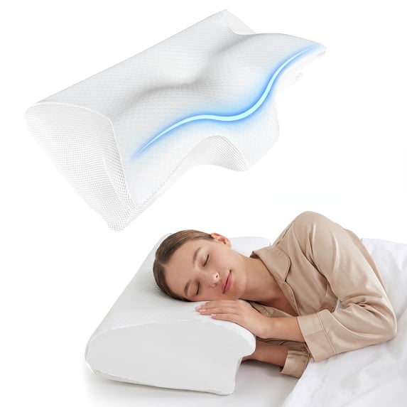 Nalqet 24.4×14.6 inch Memory Foam Cervical Neck Pillow
