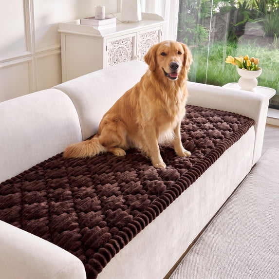 Nalqet Plush Sofa Diamond Design Slipcovers for 2 Cushion Couches – Washable Fuzzy Non Slip Furniture Protector Couch Cover for Pets and Dogs Cats