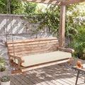 Nalqet Outdoor Bench Cushion, Memory Foam Patio Bench Cushion for Outdoor Furniture Waterproof, Porch Swing Pad with Handle and Adjustable Strap