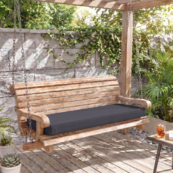 Nalqet Outdoor Bench Cushion, Memory Foam Patio Bench Cushion for Outdoor Furniture Waterproof, Porch Swing Pad with Handle and Adjustable Strap