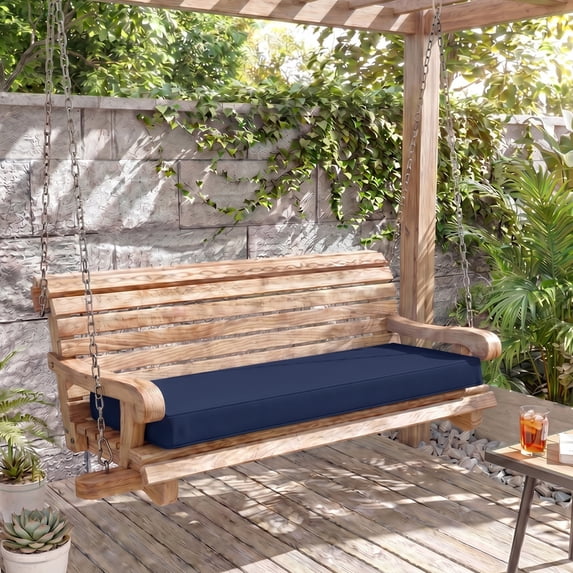 Nalqet Outdoor Bench Cushion, Memory Foam Patio Bench Cushion for Outdoor Furniture Waterproof, Porch Swing Pad with Handle and Adjustable Strap