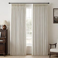 Nalqet Pinch Pleated Linen Blackout Curtains, 2 Panels 100% Black out, Thermal Insulated, Pleated Window Drapes with Rings Hooks, for Bedroom Living Room