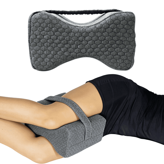 Nalqet Knee Pillow, Memory Foam Leg Positioner Wedge Pillow, Leg Lumbar for Side Sleepers & Pregnant Women