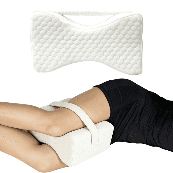 Nalqet Knee Pillow, Memory Foam Leg Positioner Wedge Pillow, Leg Lumbar for Side Sleepers & Pregnant Women