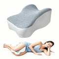 Nalqet Memory Foam Leg Pillow for Side Sleeper Fully Support Thighs and Knees for Back, Hips, Knees, Joints Pain Relief, Grey & White