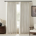 Nalqet Pinch Pleated Linen Curtains 100% Blackout for Living Room Bedroom, Thermal Insulated Window Drapes with Rings Hooks